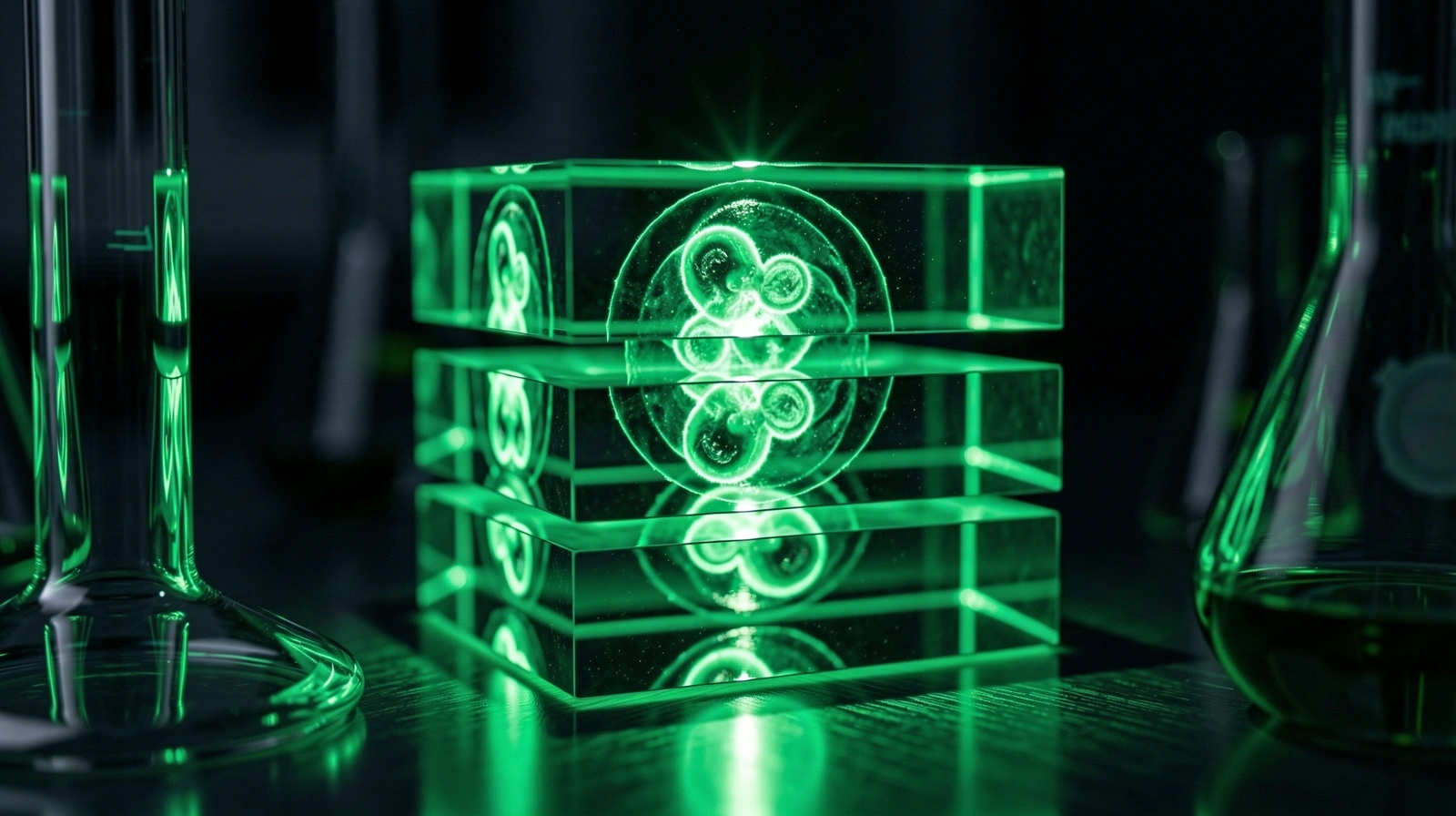Refraction of light in biological glass